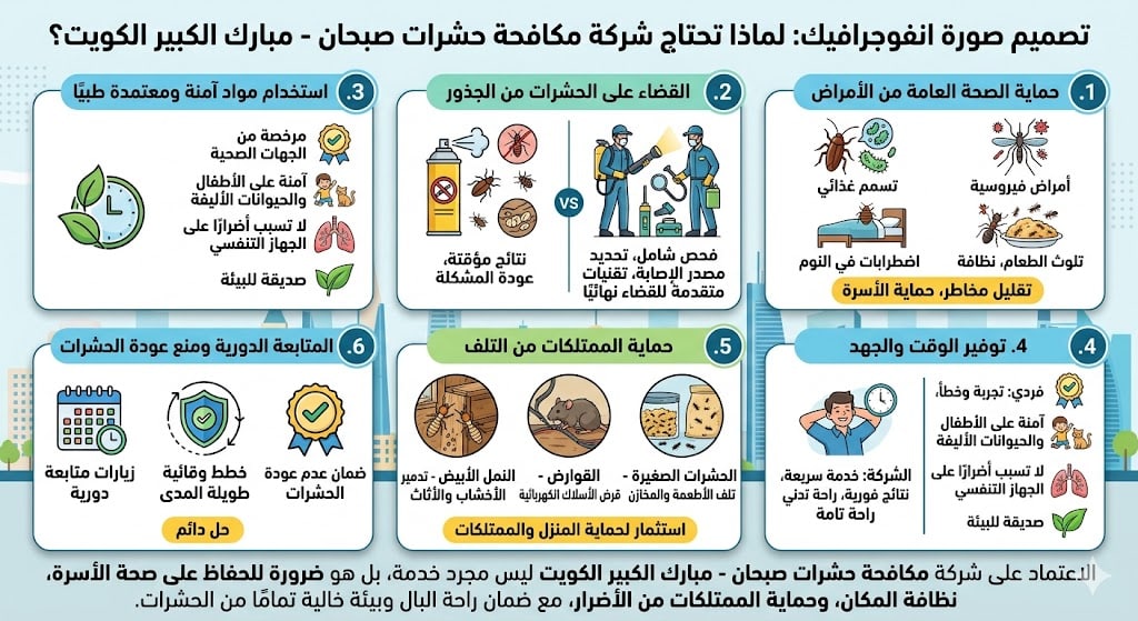 لماذا تحتاج شركة مكافحة حشرات صبحان - مبارك الكبير الكويت؟ لماذا تحتاج شركة مكافحة حشرات صبحان - مبارك الكبير الكويت؟