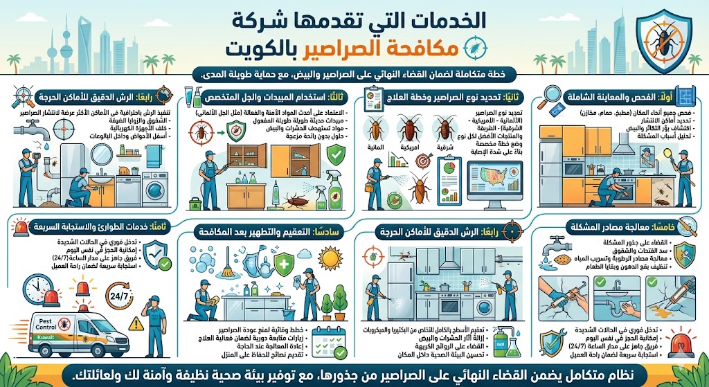 الخدمات التي تقدمها شركة مكافحة الصراصير بالكويت