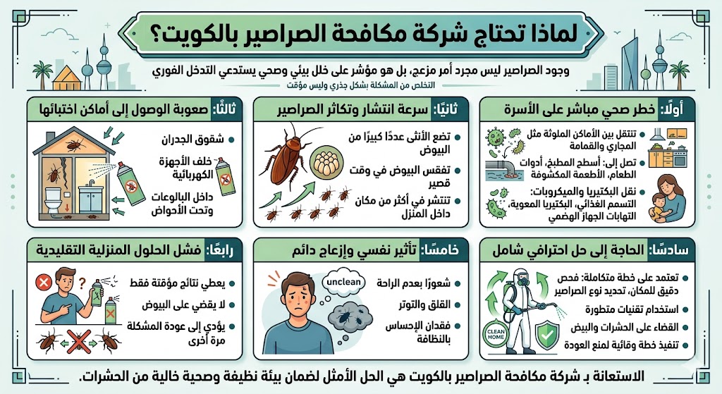 لماذا تحتاج شركة مكافحة الصراصير بالكويت؟