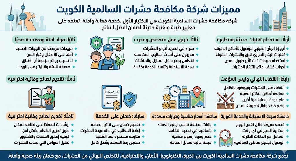 مميزات شركة مكافحة حشرات السالمية الكويت